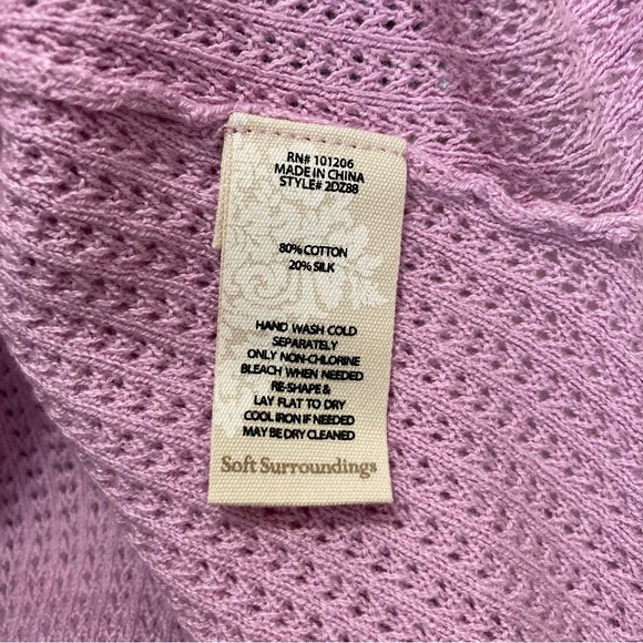 Soft Surroundings Womens Purple Loose Knit Silk Blend Sweater Size Large - Picture 8 of 8